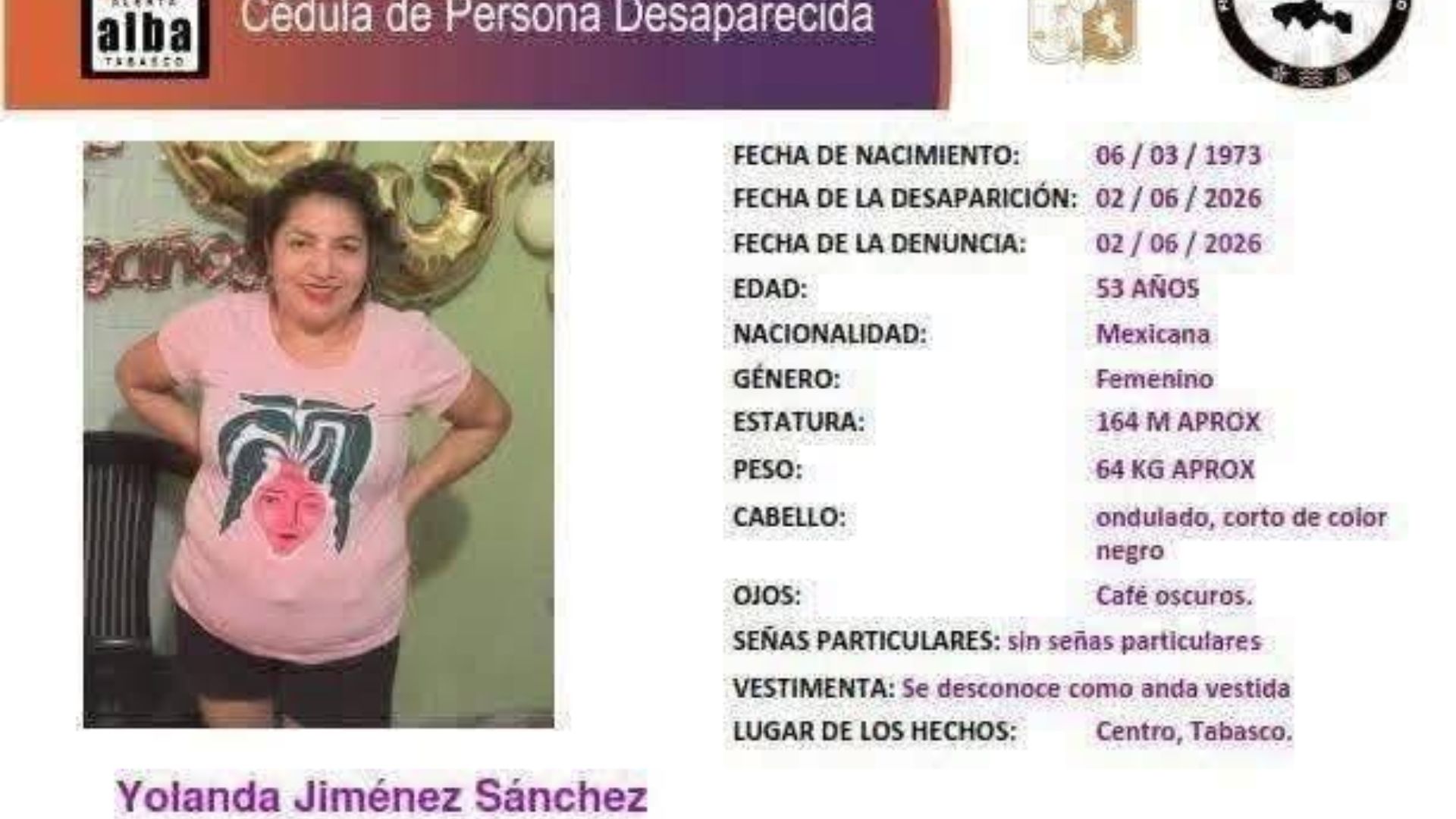 Yolanda Jiménez Sánchez desapareció luego de acudir a una oferta laboral